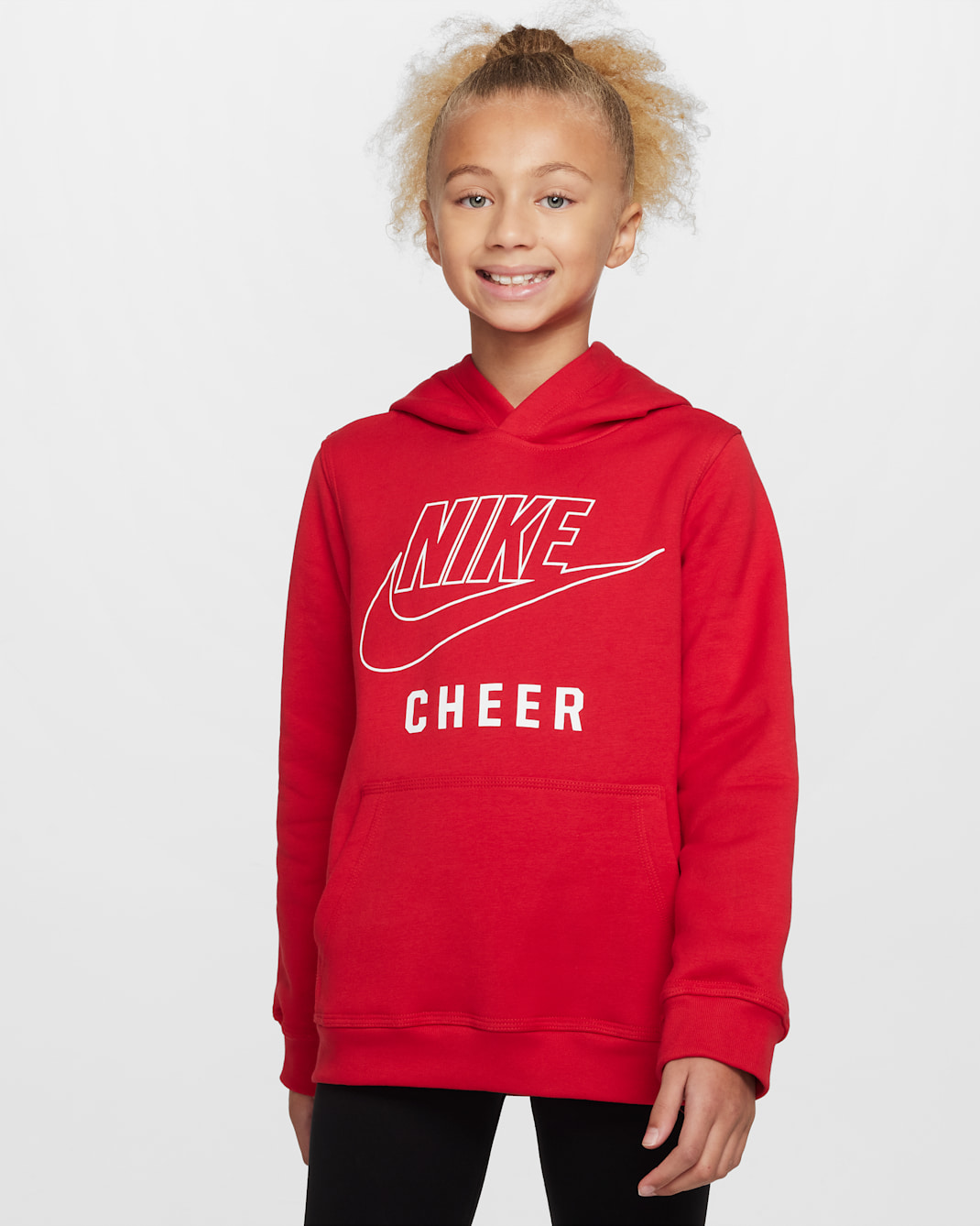 Sudadera con gorro sin cierre Cheer para para niños talla grande Nike - Rojo universitario