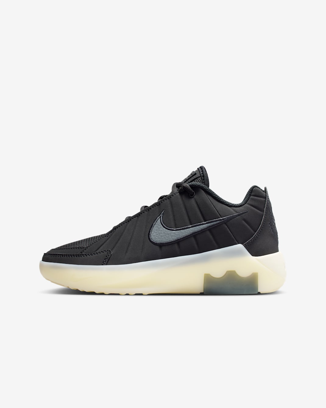 Tenis de básquetbol para niños grandes LeBron Witness 9 - Negro/Leche de coco/Gris hierro