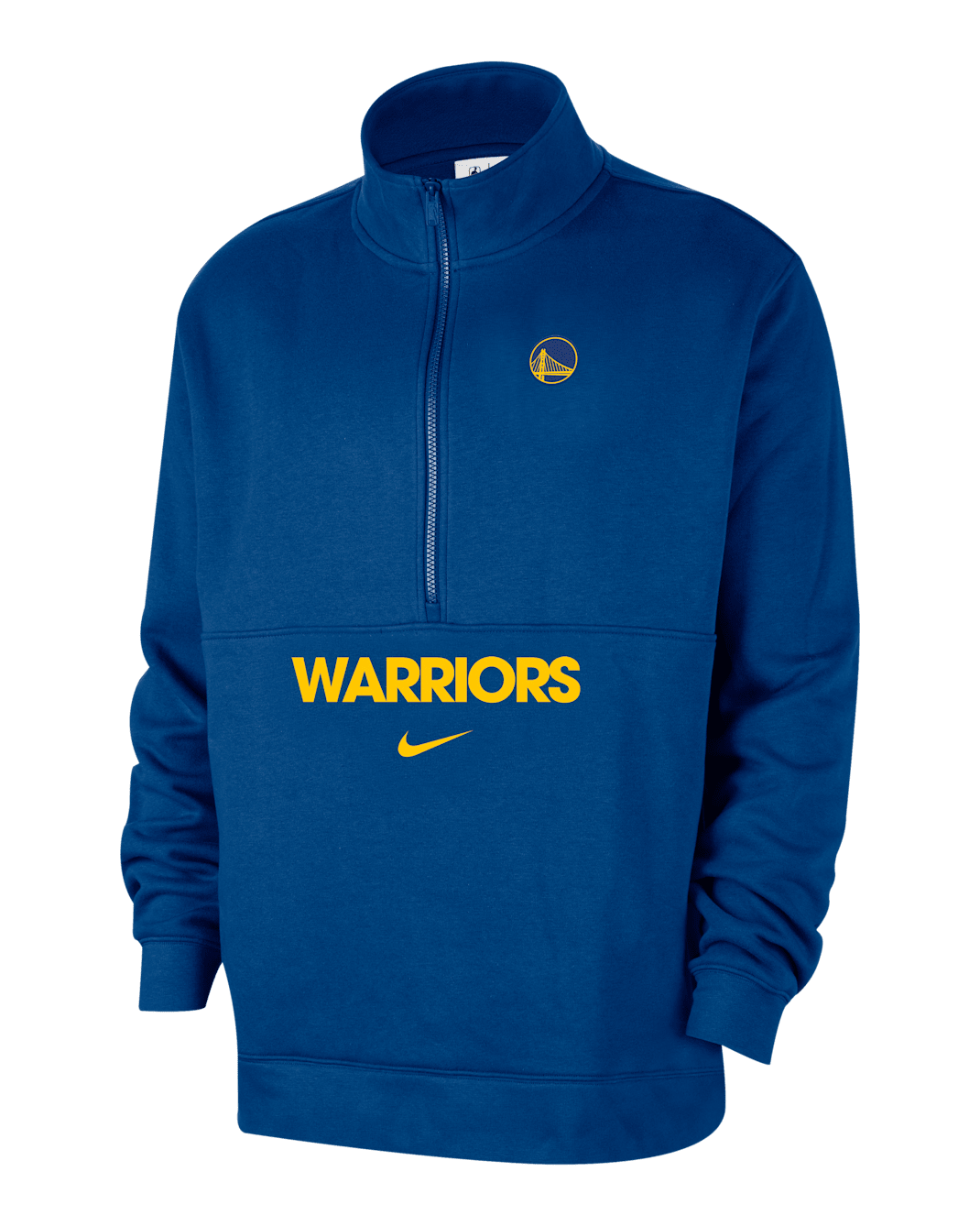 Golden State Warriors Club Courtside Men's Nike NBA 1/2-Zip Top - Rush Blue/Amarillo