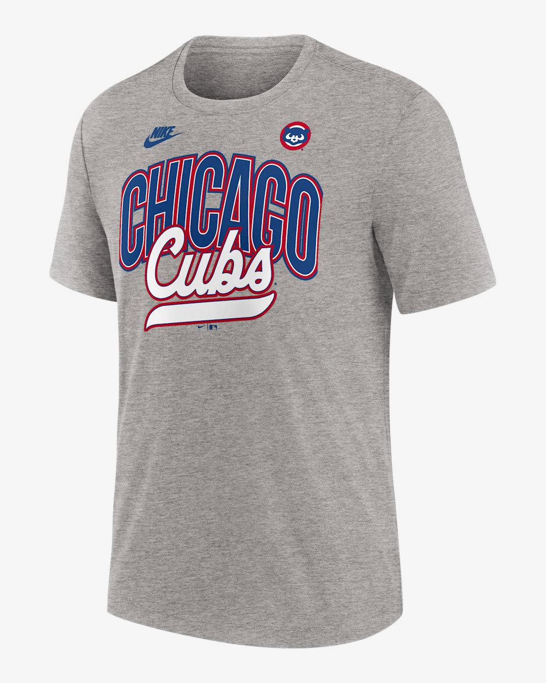Playera Nike de la MLB para hombre Chicago Cubs Cooperstown Retro - Gris jaspeado