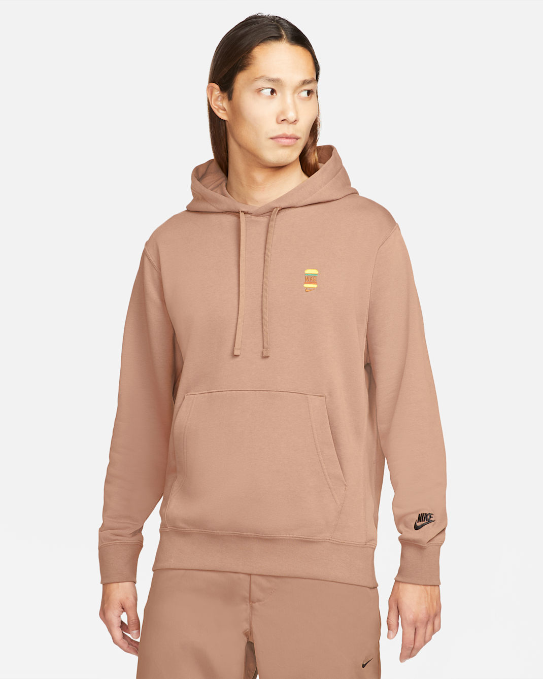 Nike Sportswear 男款法國毛圈布套頭連帽上衣 - Archaeo Brown/黑色