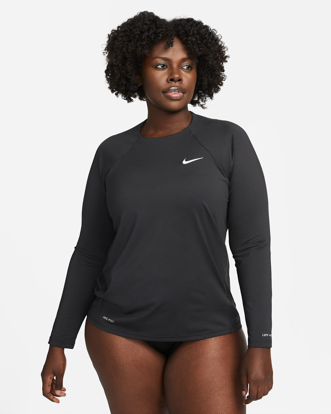 Nike Essential Dri-FIT Women's Long-Sleeve Hydroguard Swim Top (Plus Size) - Black