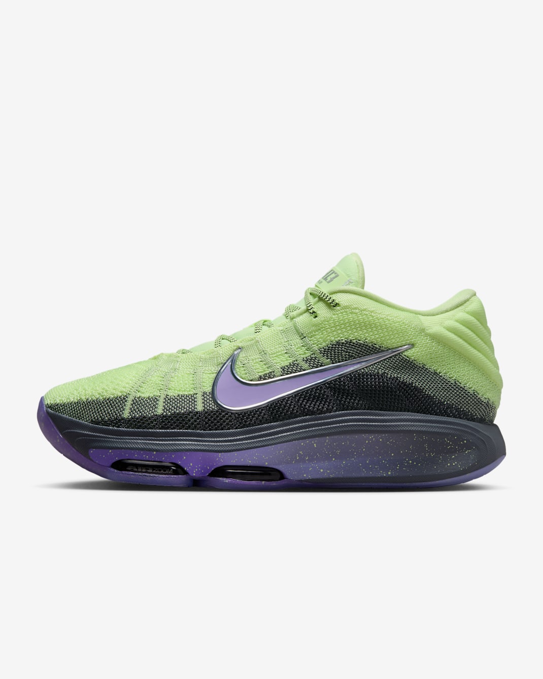 Nike G.T. Hustle 3 Basketball Shoes - Barely Volt/Metallic Silver/Dark Grey/Purple Agate