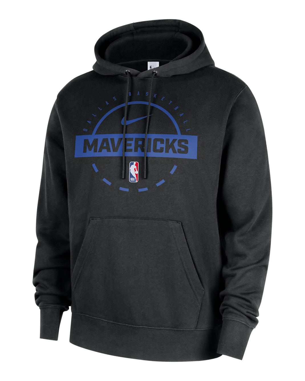 Dallas Mavericks Club Men's Nike NBA Practice Pullover Hoodie - Black/Game Royal
