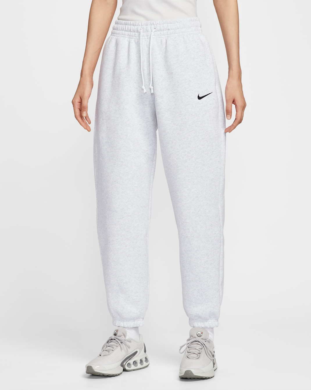 Nike Sportswear Phoenix Fleece Women's High-Waisted Oversized Sweatpants - Birch Heather/Black