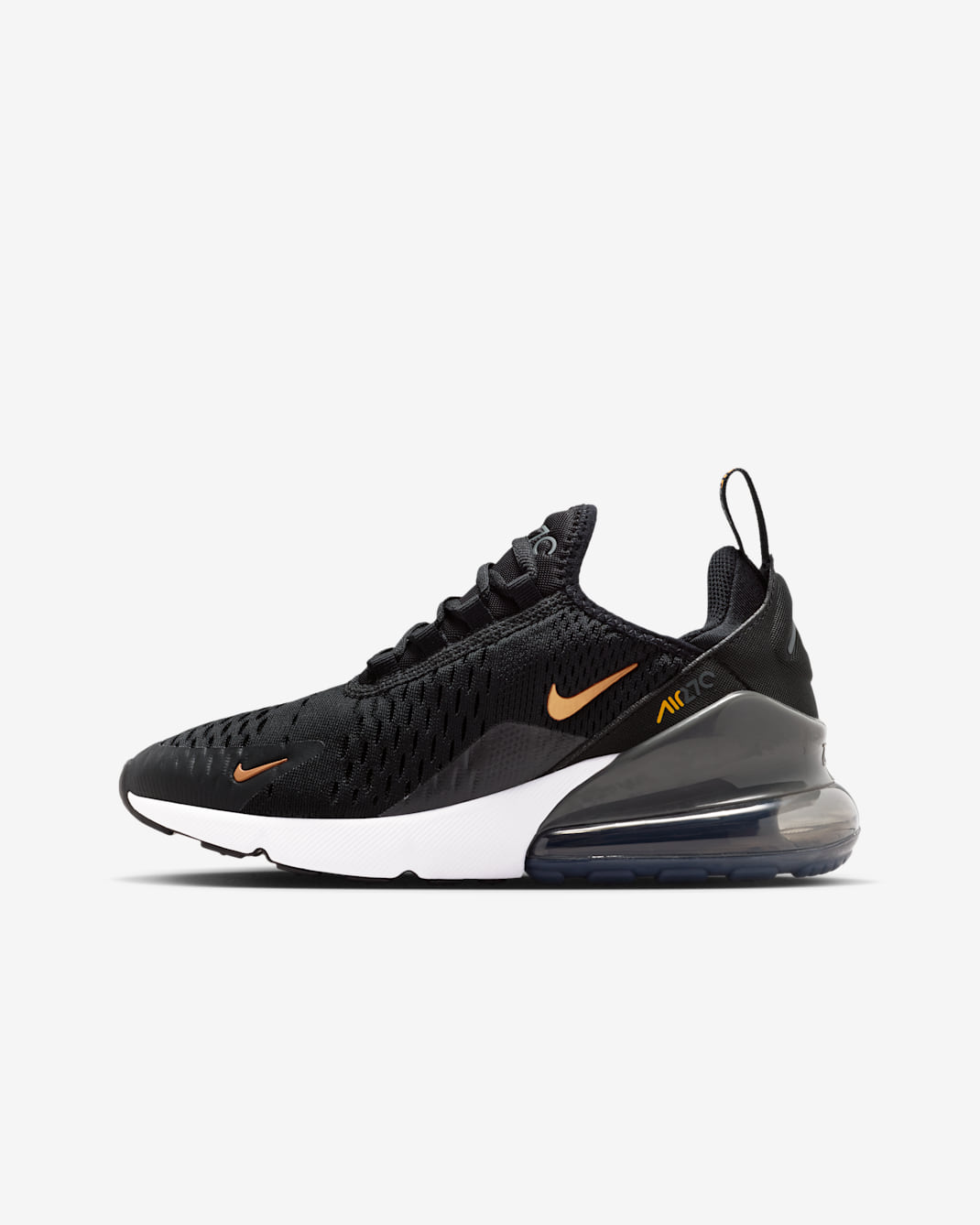 Nike Air Max 270 sko til store barn - Svart/Laser Orange/Iron Grey/Metallic Copper