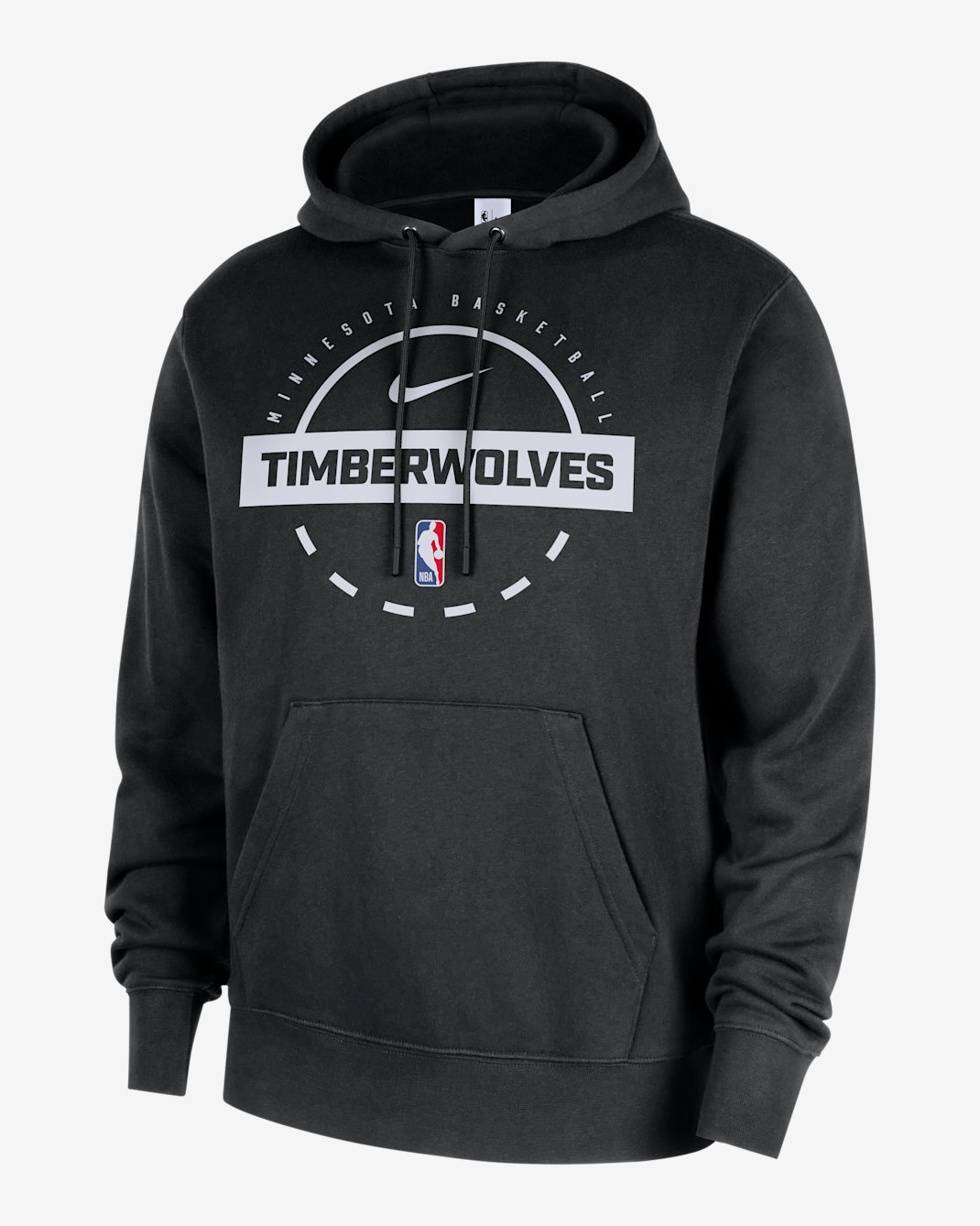 Minnesota Timberwolves Club Men's Nike NBA Practice Pullover Hoodie - Black/White