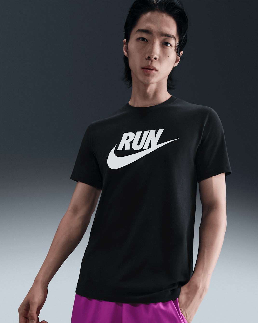 Nike Men's Dri-FIT Running T-Shirt - Black