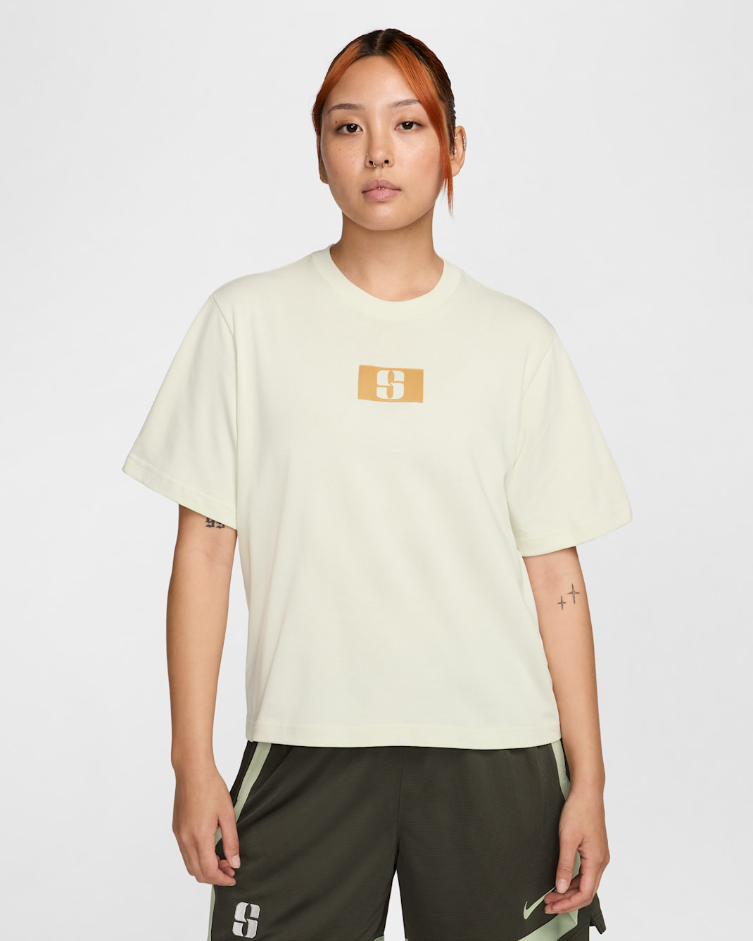 Sabrina Boxy Basketball Tee - Sea Glass