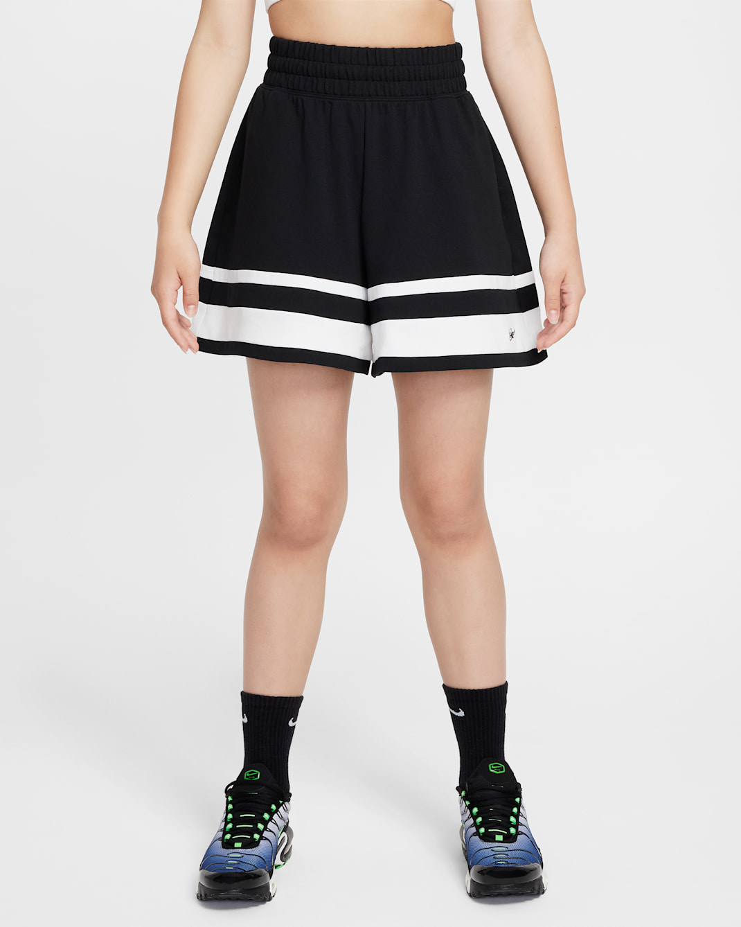 Nike Sportswear Girls' Shorts - Black/White/White