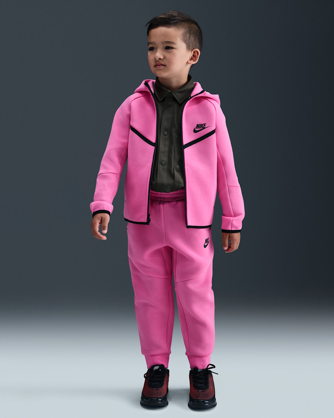 Nike Sportswear Younger Kids' Tech Fleece 2-Piece Full-Zip Set - Playful Pink