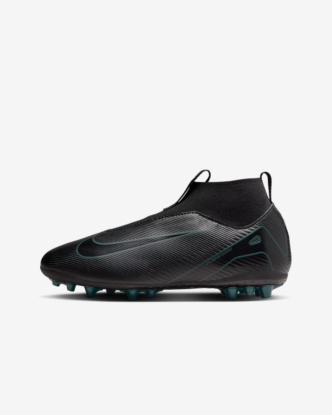 Nike Jr. Mercurial Superfly 10 Academy Younger/Older Kids' Artificial-Grass High-Top Football Boot - Black/Deep Jungle/Black