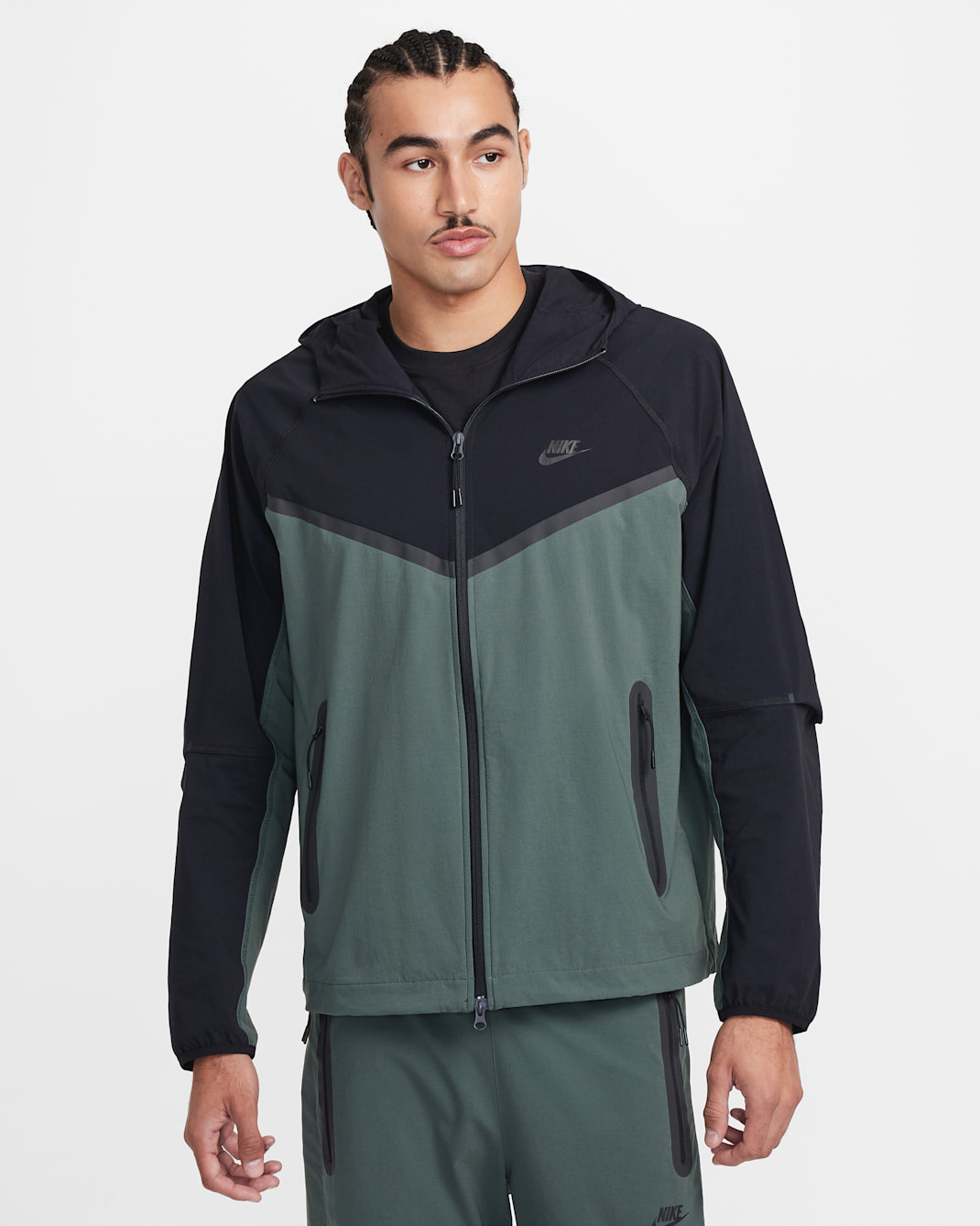 Nike Tech Chaqueta de tejido Woven - Hombre - Vintage Green/Negro/Negro
