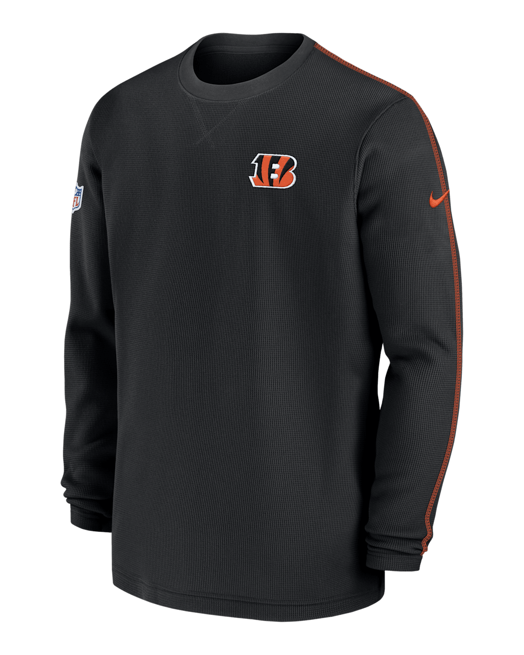 Playera de manga larga Nike de la NFL para hombre Cincinnati Bengals Sideline Coach - Negro/Naranja