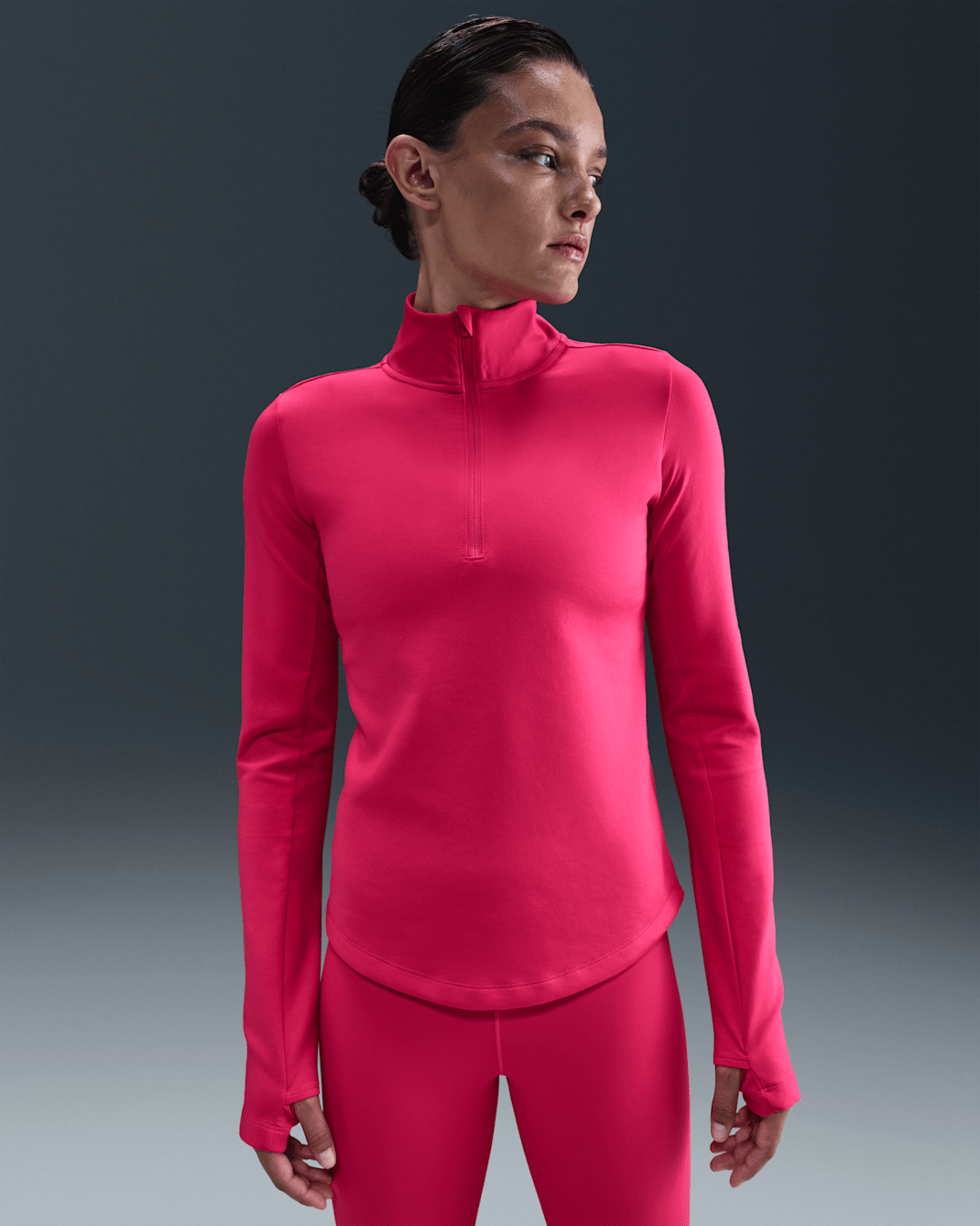 Prenda intermedia Therma-FIT de medio cierre para mujer Nike One - Rosa enérgico