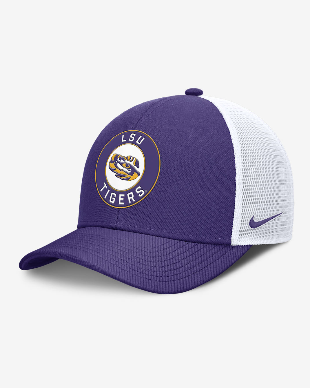 LSU Primetime Rise Men's Nike Dri-FIT College Trucker Adjustable Hat - Purple
