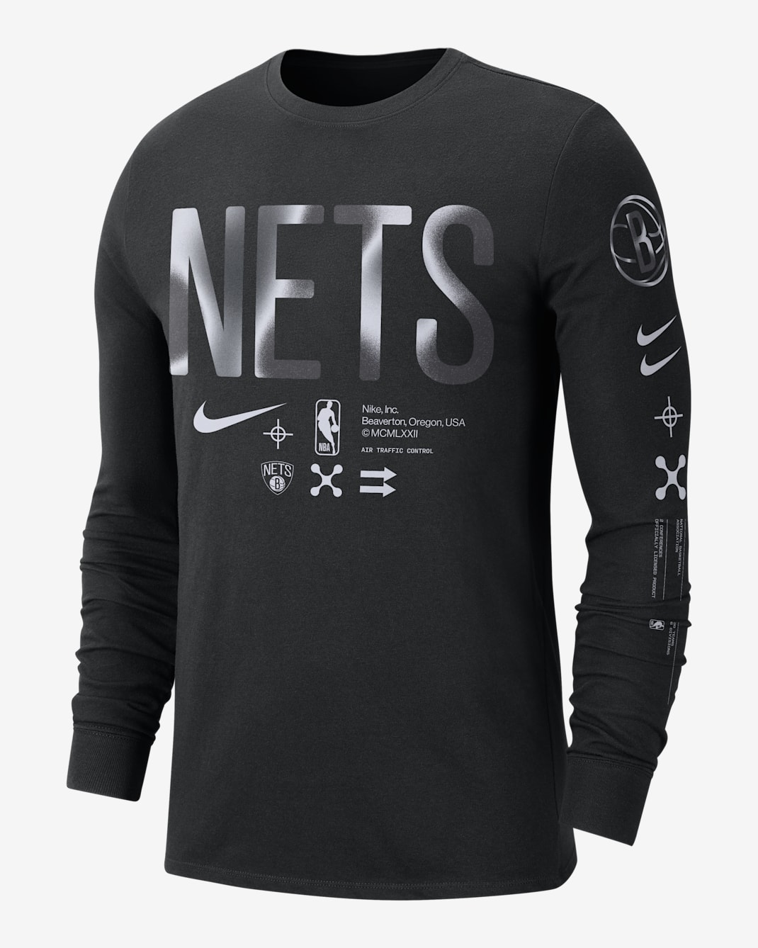 Brooklyn Nets Men's Nike NBA Long-Sleeve T-Shirt - Black