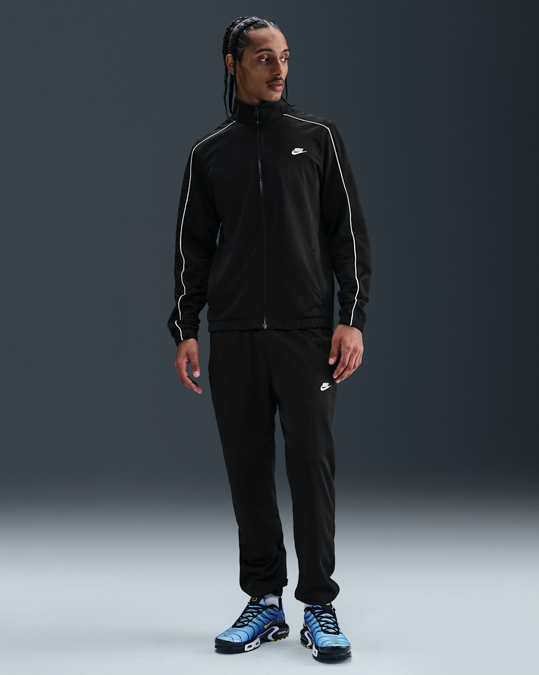 Nike Sportswear Club Chándal con tejido Knit de poliéster - Hombre - Negro/Negro/Blanco/Blanco