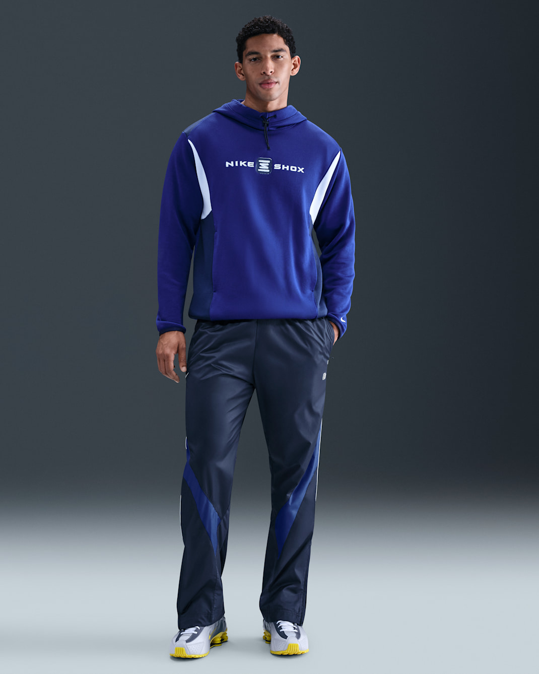 Nike Sportswear Shox Men's Woven Trousers - Midnight Navy/Deep Royal Blue/Football Grey