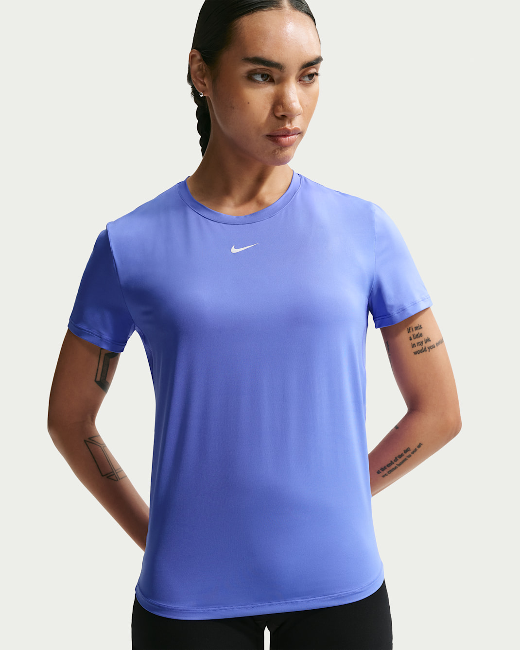 Playera de manga corta Dri-FIT para mujer Nike One Classic - Zafiro/Blanco