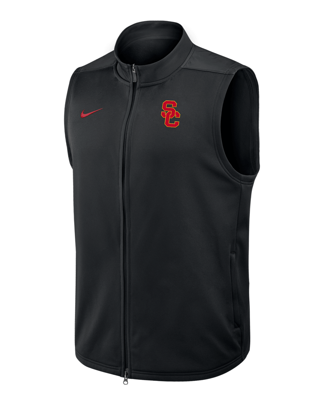 Chaleco universitario Nike Therma-FIT de cierre completo para hombre USC Victory - Negro