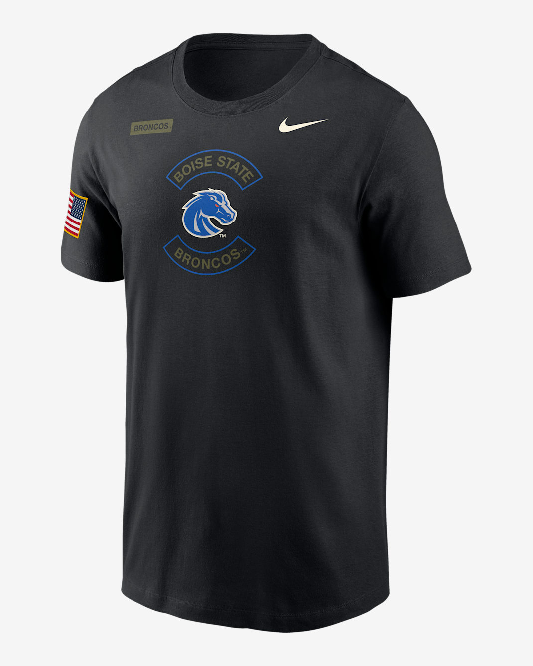 Boise State Broncos Team Issue Men's Nike Dri-FIT Crew-Neck T-Shirt - Black