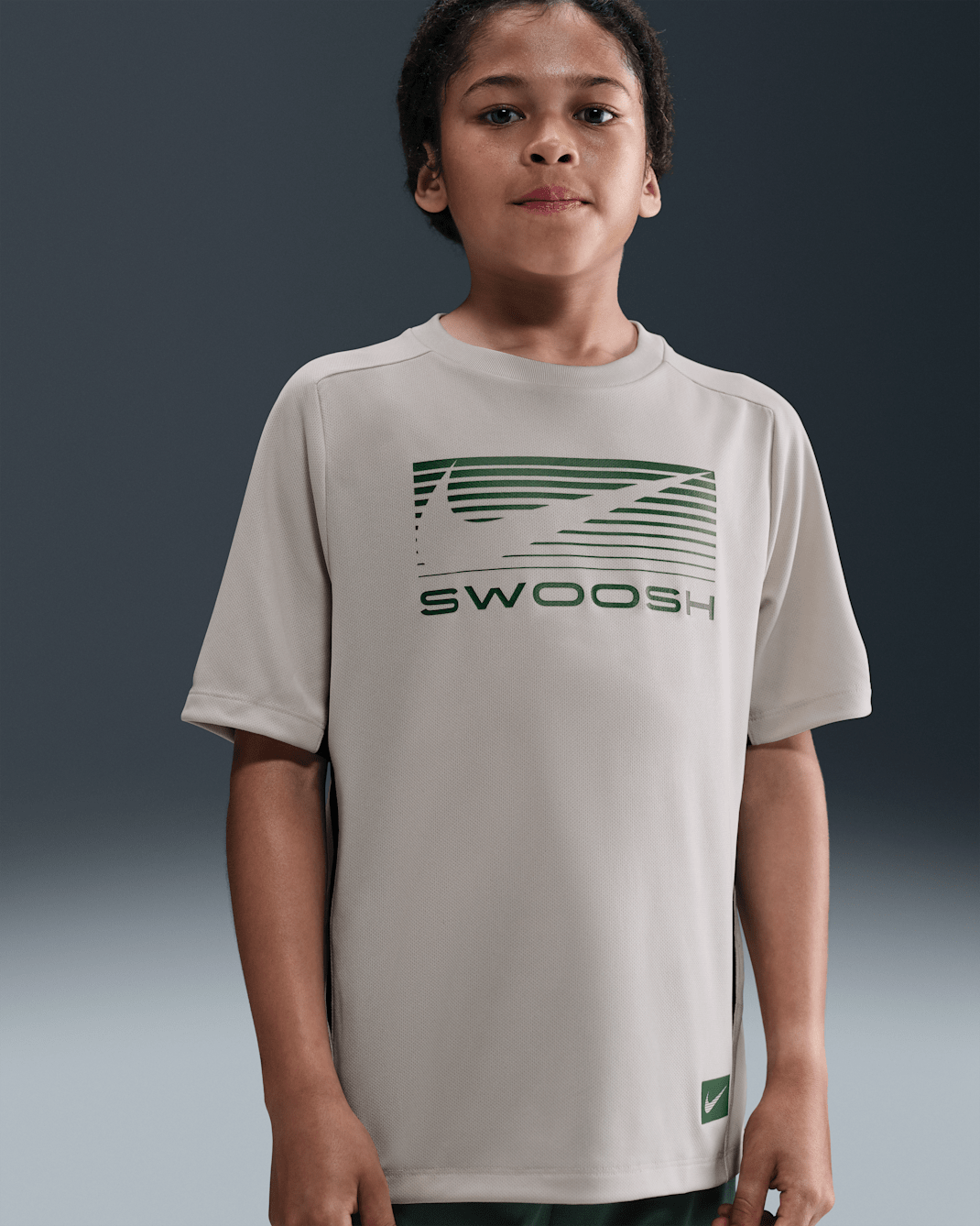 Nike Multi Older Kids' (Boys') Dri-FIT Short-Sleeve Top - Light Orewood Brown/Fir