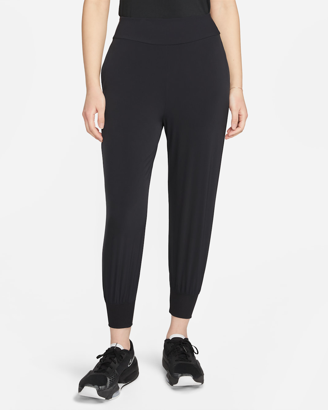 กางเกงจ๊อกกิ้งเอวปานกลาง 7/8 ส่วนผู้หญิง Nike Dri-FIT Bliss - ดำ/Clear