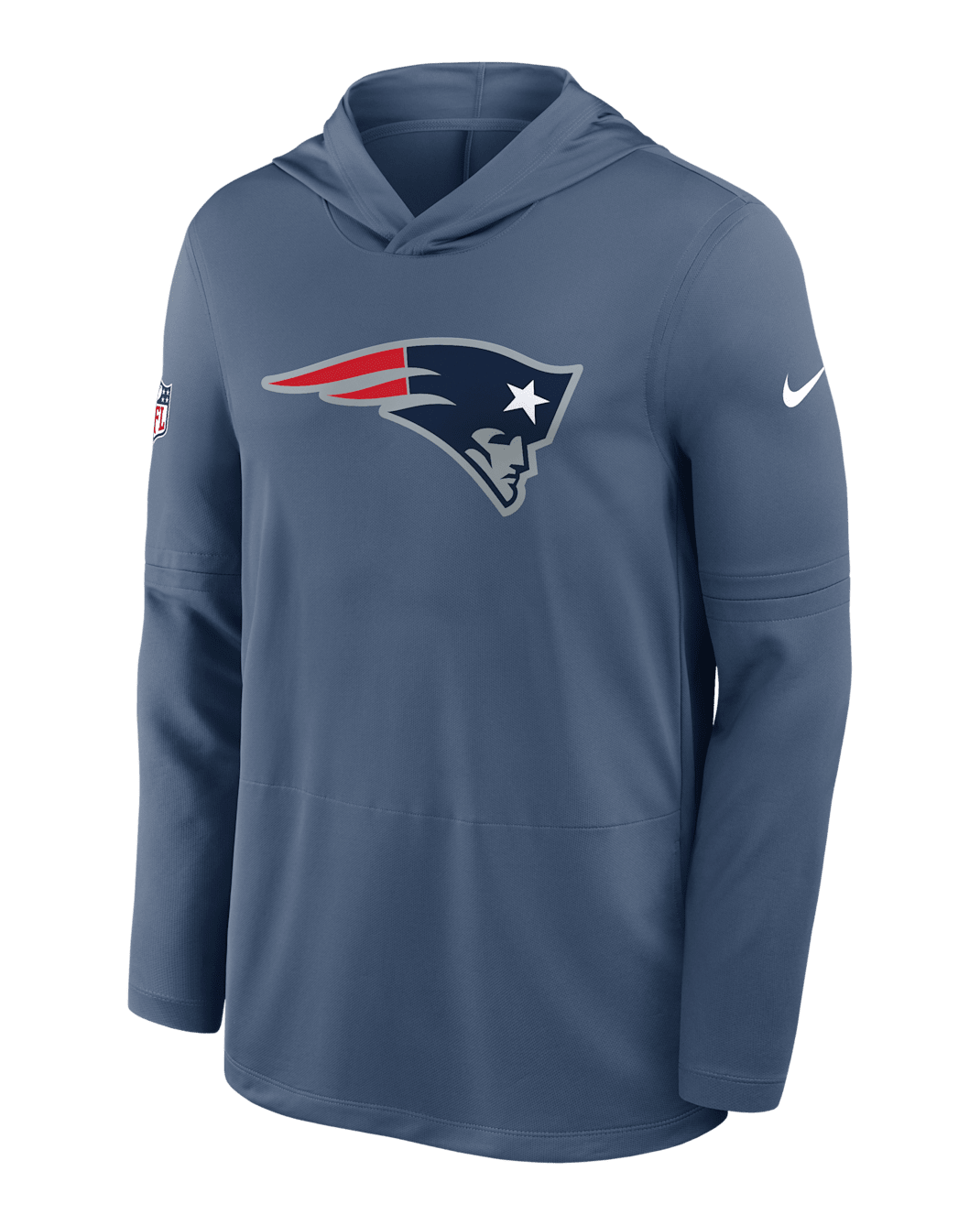 New England Patriots Rivalries Collection Sideline Men's Nike Dri-FIT NFL Long-Sleeve Hooded Top - Blue