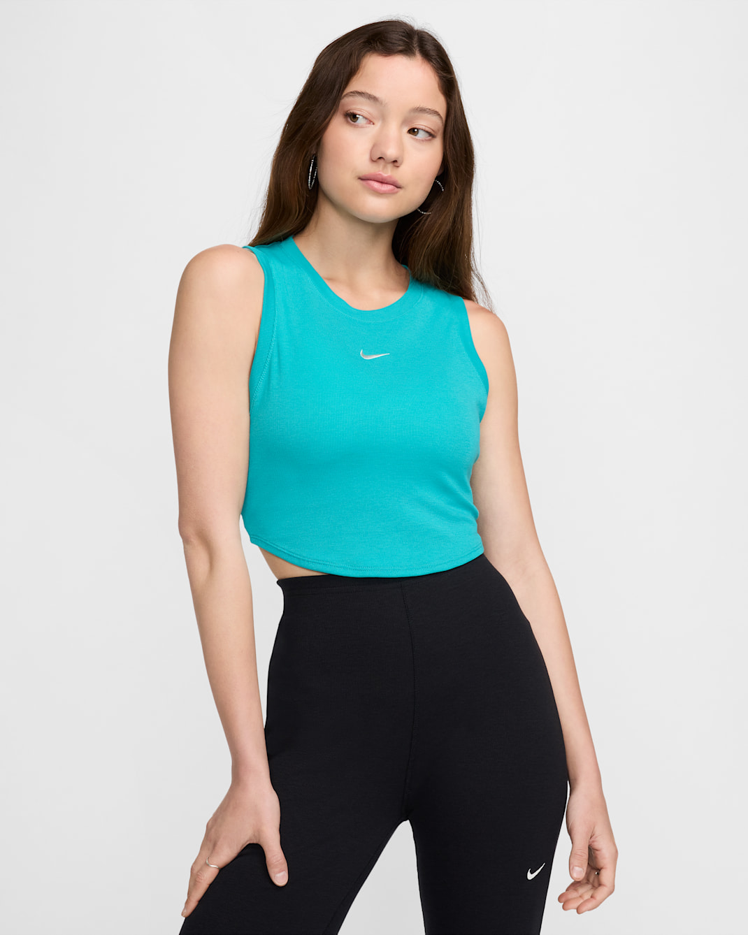 Nike Sportswear Chill Knit Women's Tight Cropped Mini-Rib Tank Top - Dusty Cactus/Sail