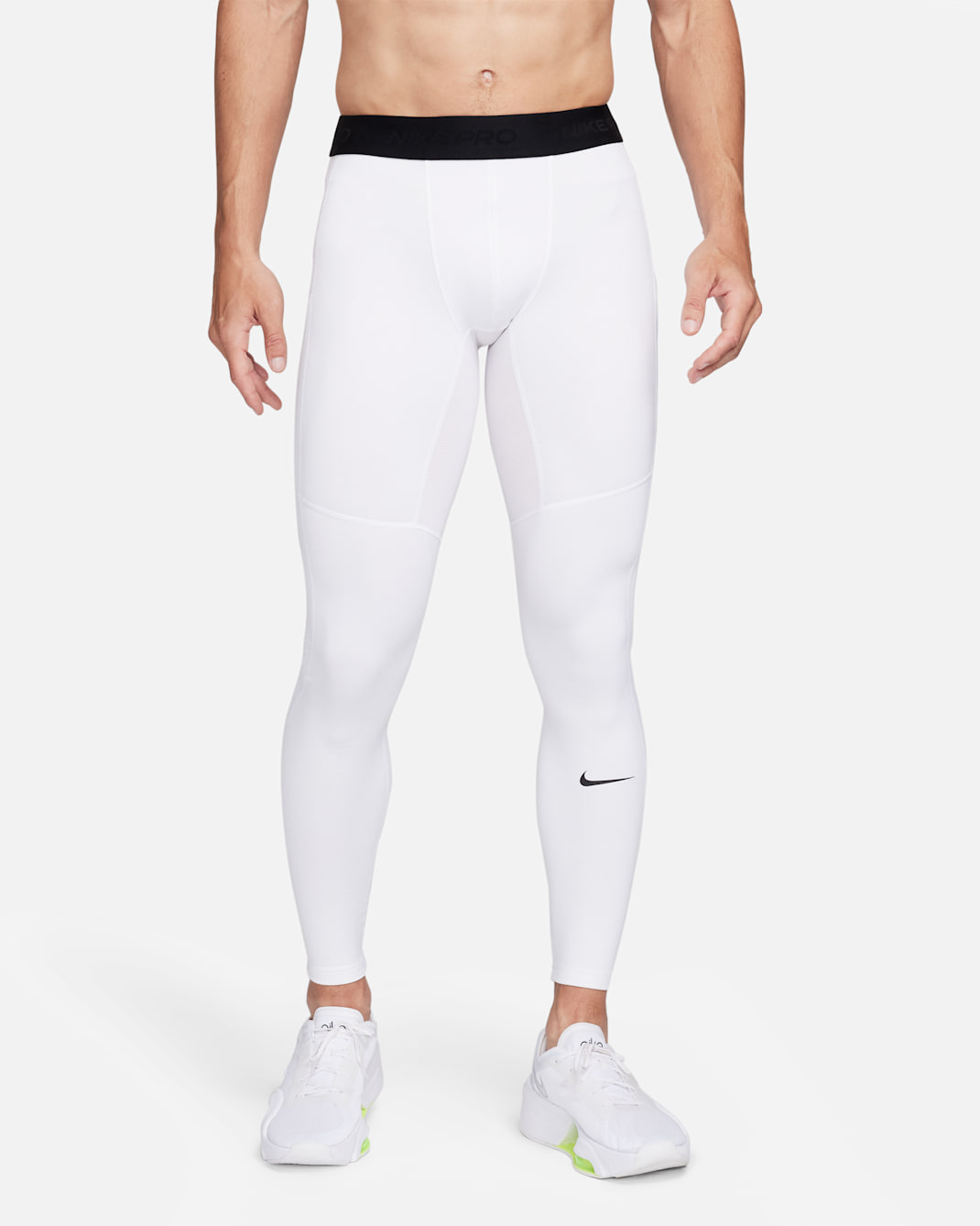 Nike Pro Warm Herren-Tights - Weiß/Schwarz