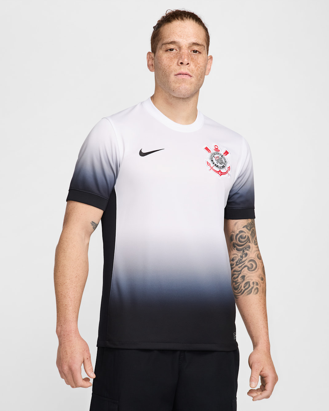 S.C. Fotbollströja Corinthians 2024/25 Stadium (hemmaställ) Nike Dri-FIT Replica för män - Vit/Svart/Svart