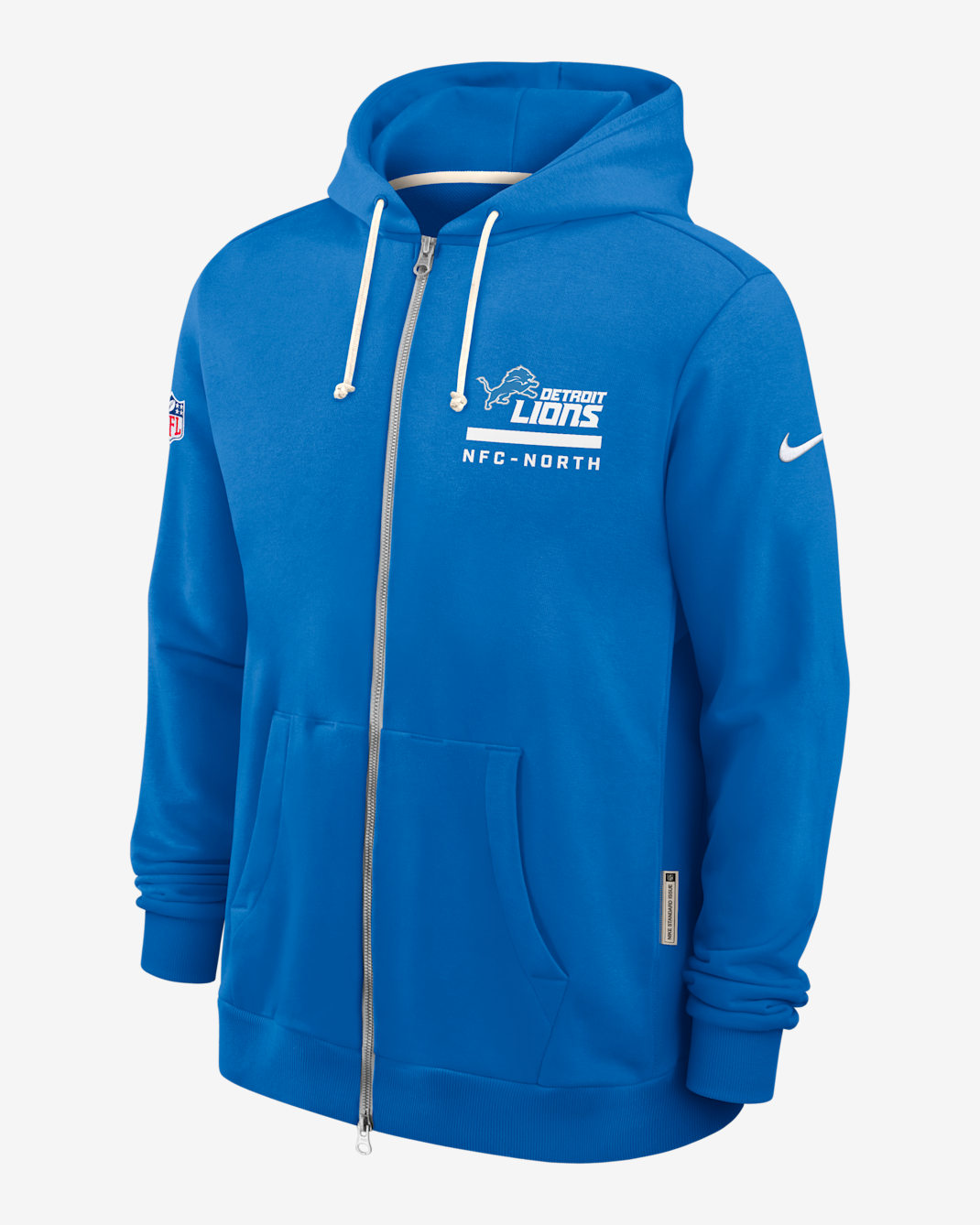 Sudadera con gorro Nike Dri-FIT de la NFL de cierre completo para hombre Detroit Lions Utility Player Sideline - Azul