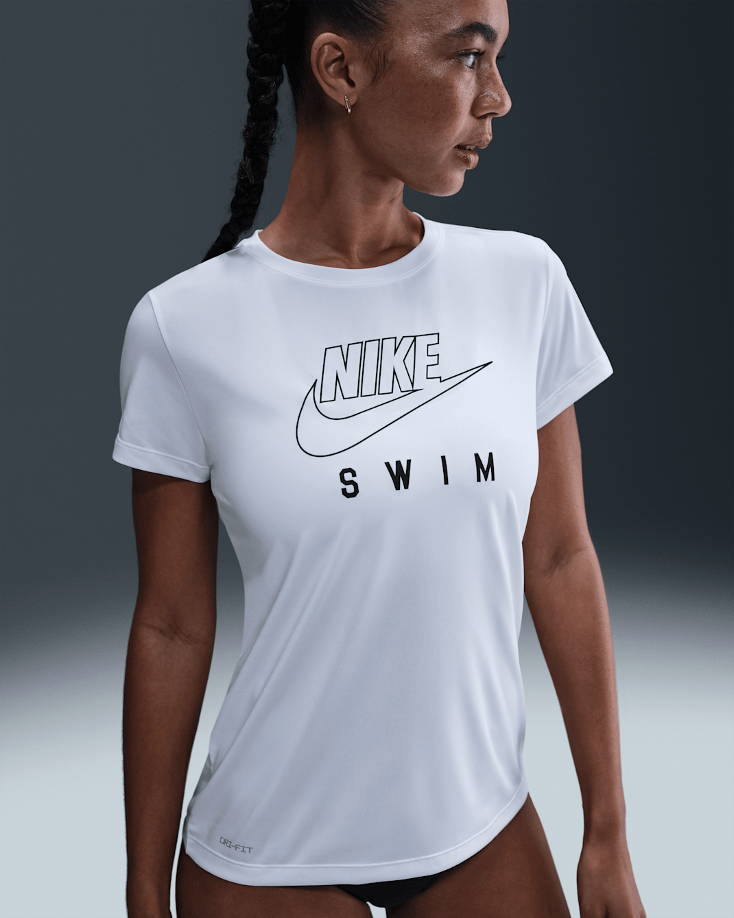 Nike Swim Swoosh Hydroguard Women's Short-Sleeve Top - White