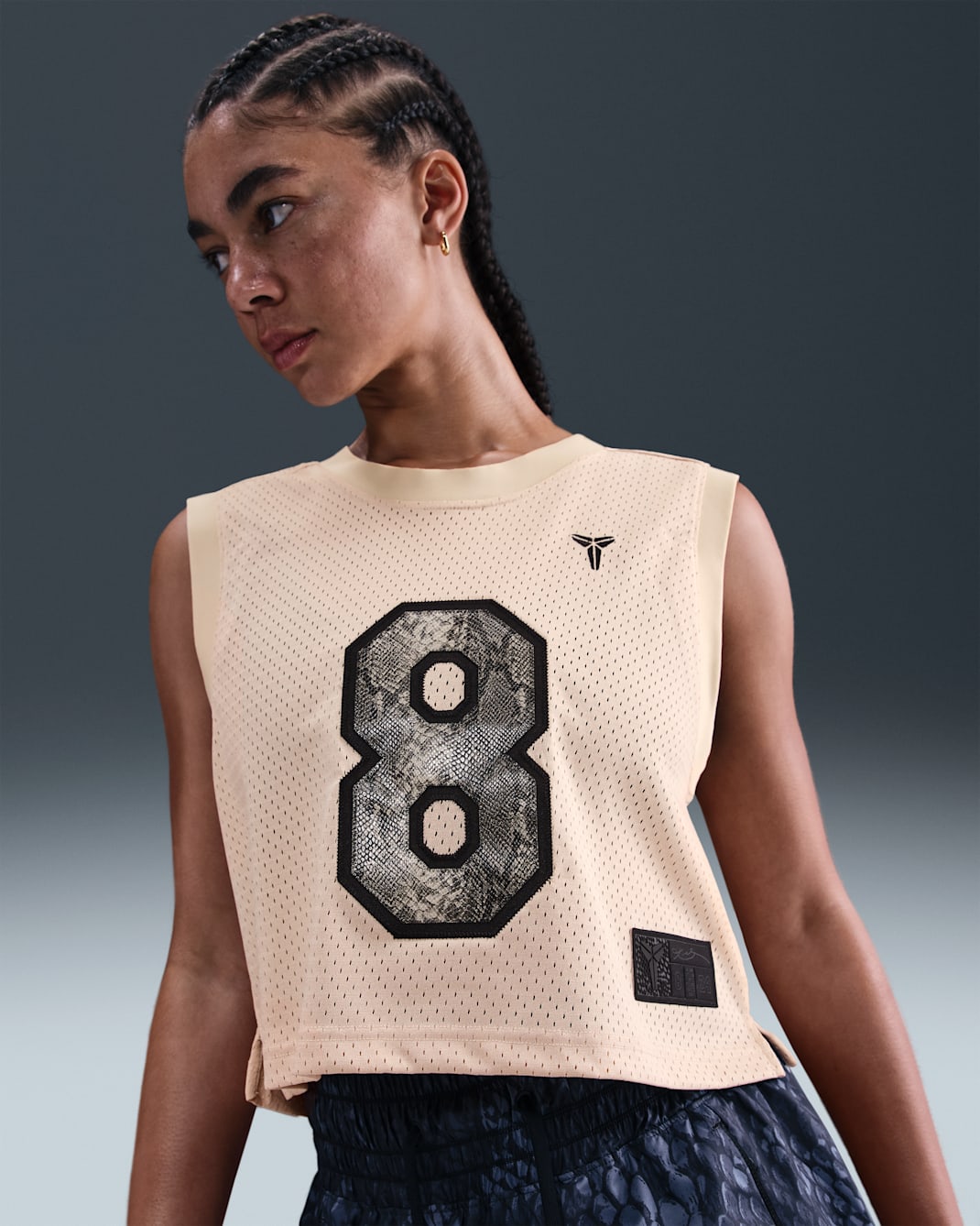 Kobe Women's Cropped Jersey - Sanddrift/Black