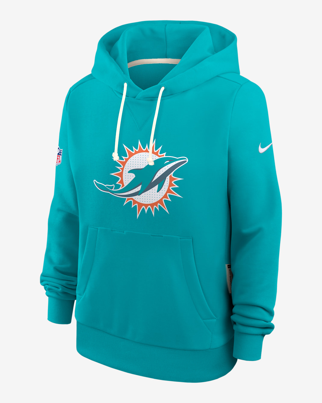 Miami Dolphins Sideline Women's Nike Dri-FIT NFL Pullover Hoodie - Aqua