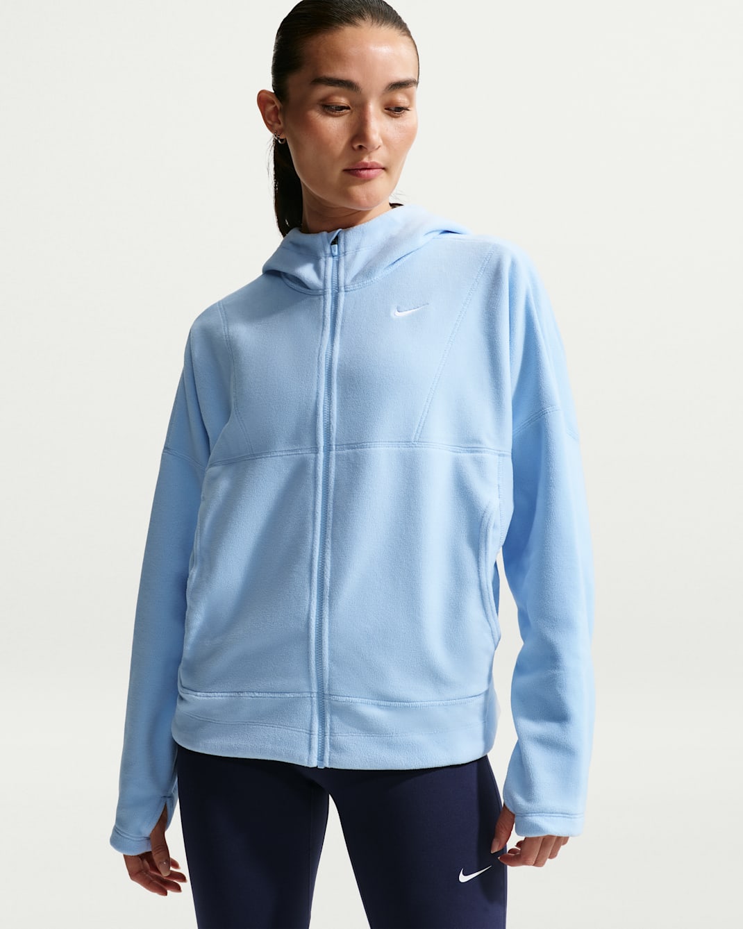 나이키 원 여성 써마 핏 풀집 탑 - 셀러스틴 블루/화이트