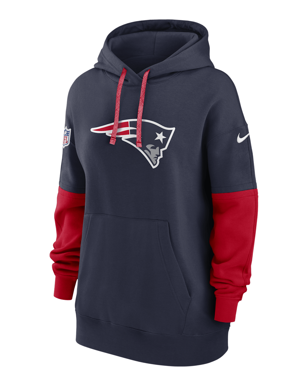 Sudadera con gorro sin cierre Nike de la NFL para mujer New England Patriots Sideline Essential - Azul marino