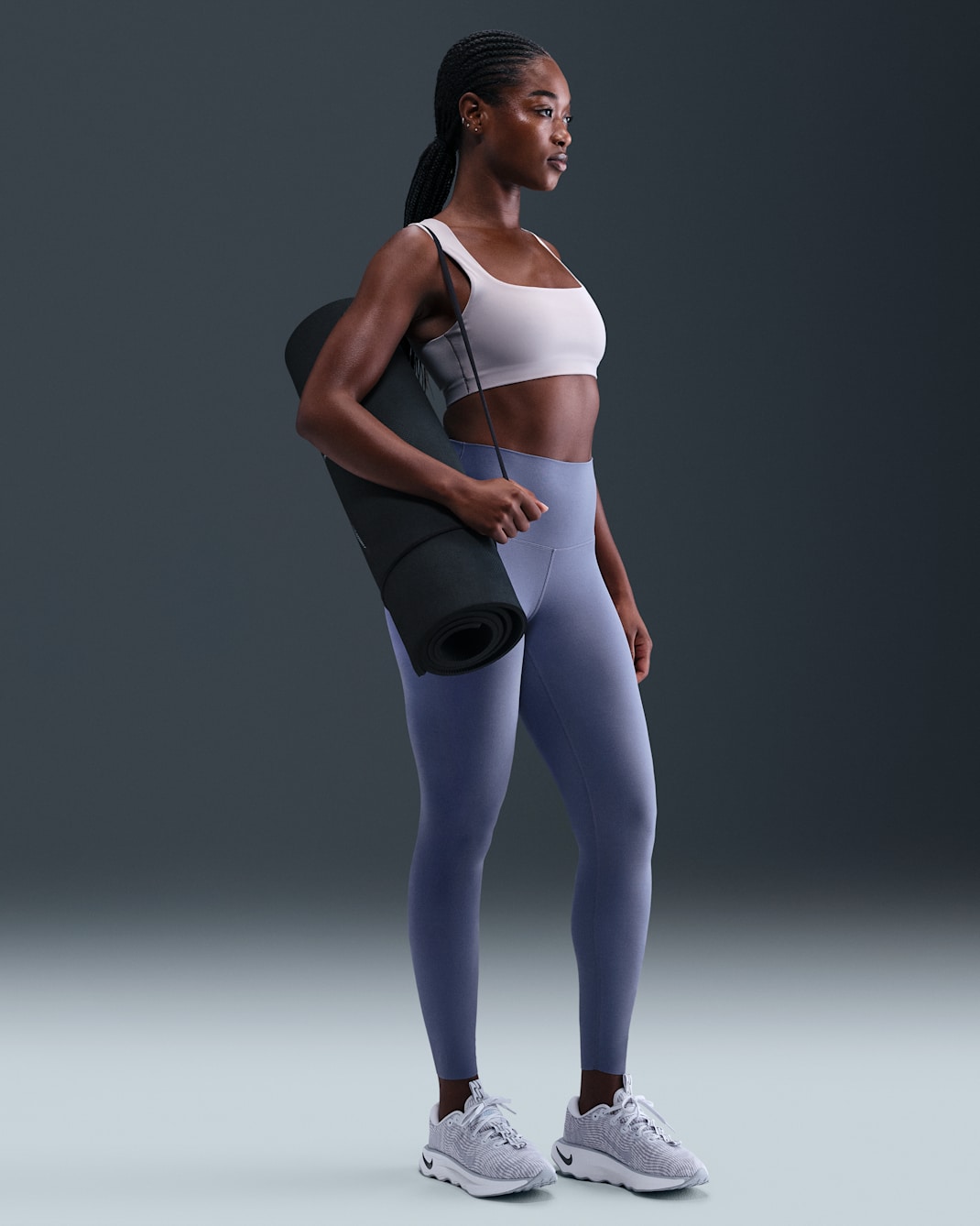 Leggings de tiro alto de 7/8 para mujer Nike Zenvy - Índigo mundial/Negro