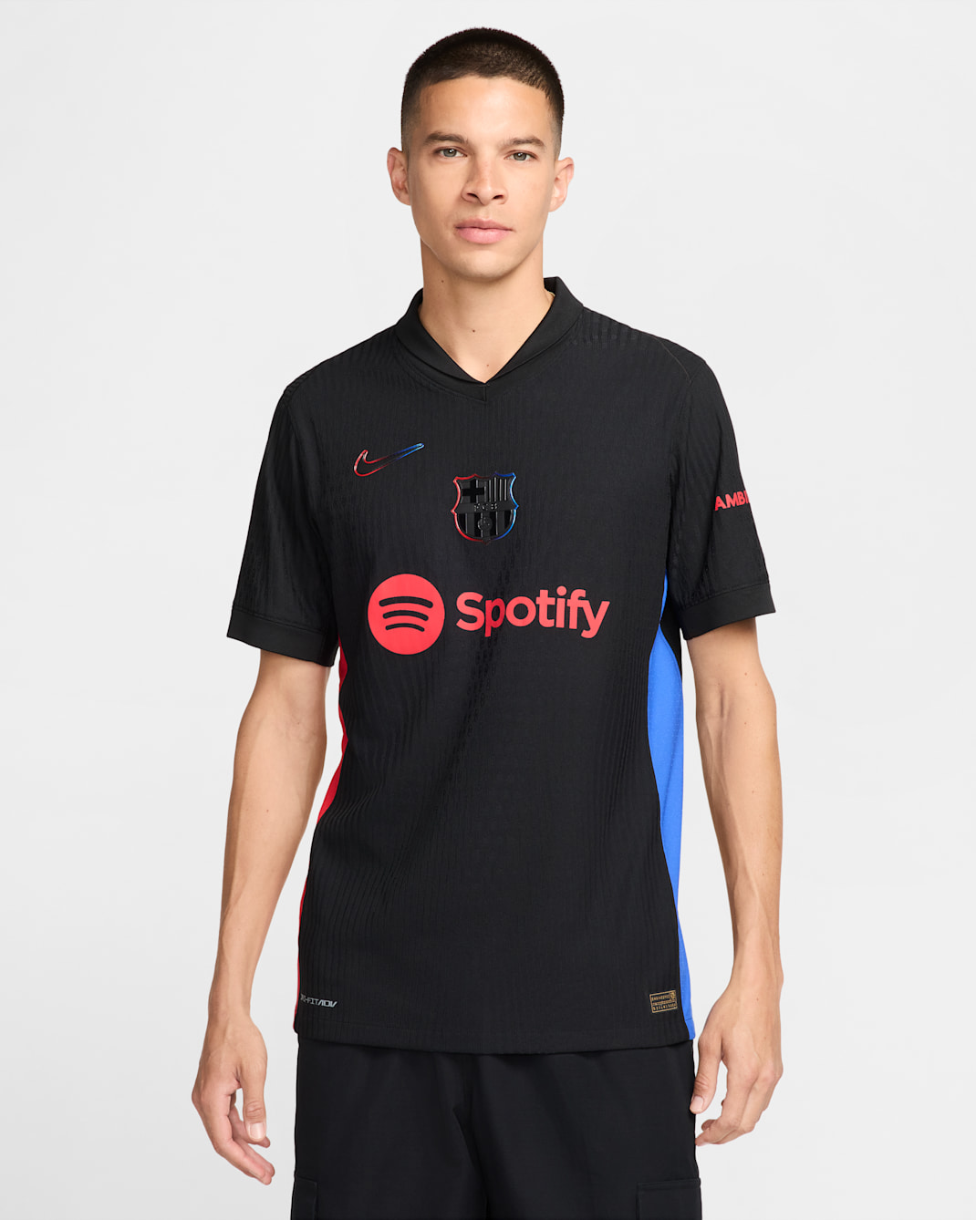 F.C. Barcelona 2024/25 Match Away Men's Nike Dri-FIT ADV Football Authentic Shirt - Black/University Red/Hyper Royal/Black