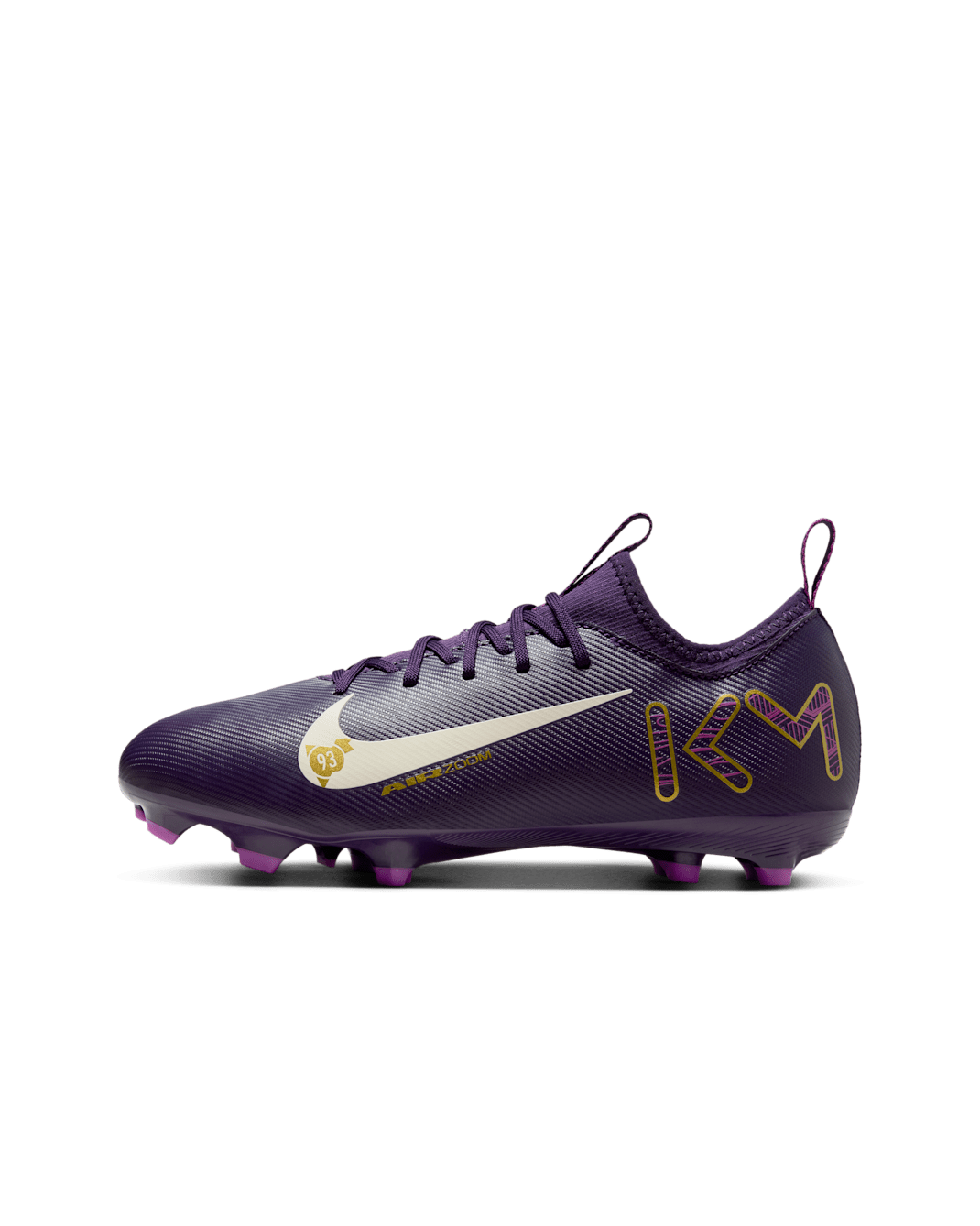 Nike Jr. Mercurial Vapor 16 Academy 'Kylian Mbappé' Older Kids' Multi-Ground Low-Top Football Boot - Grand Purple/Pale Ivory