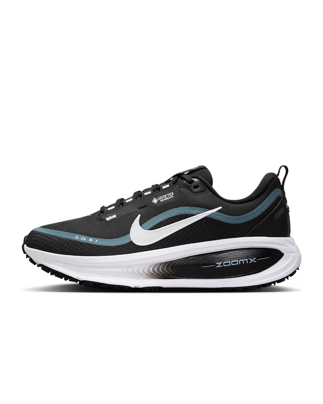 Nike Vomero 18 GORE-TEX Women's Waterproof Road Running Shoes With Reflective Design Accents - Black/Anthracite/White/Metallic Silver