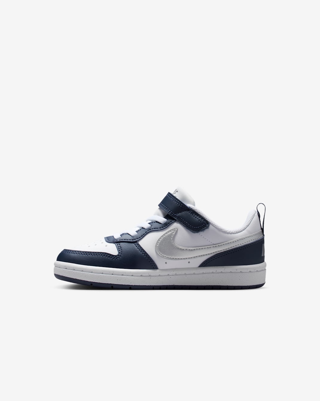 Nike Court Borough Low Recraft Younger Kids' Shoes - White/Deep Night/Midnight Navy/Metallic Silver