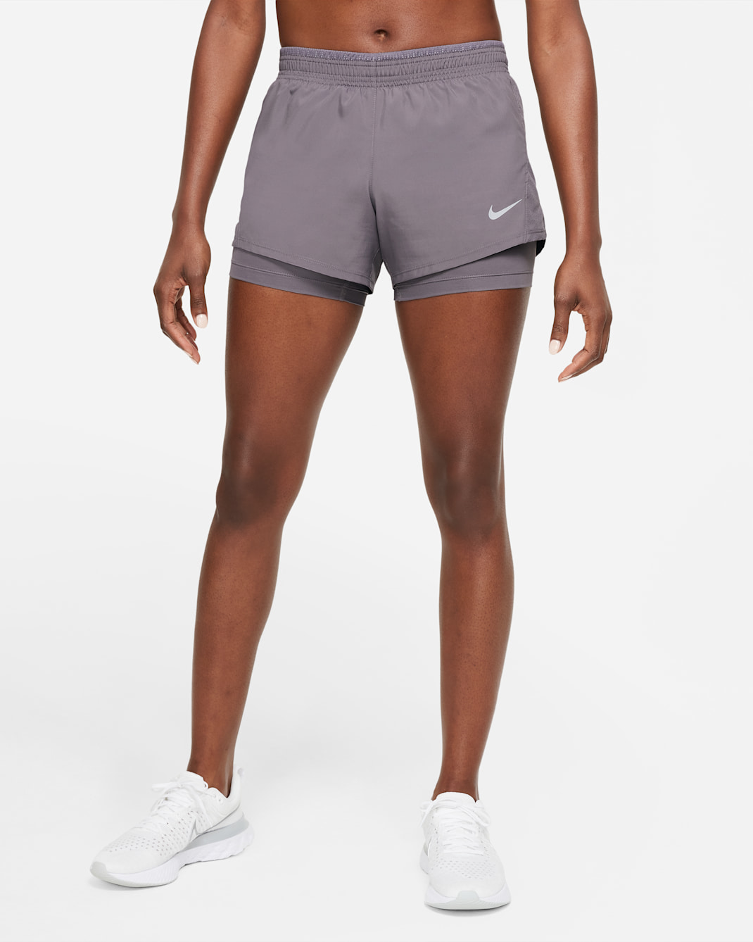 Nike 10K Women's 2-in-1 Running Shorts - Gunsmoke/Gunsmoke/Gunsmoke/Wolf Grey
