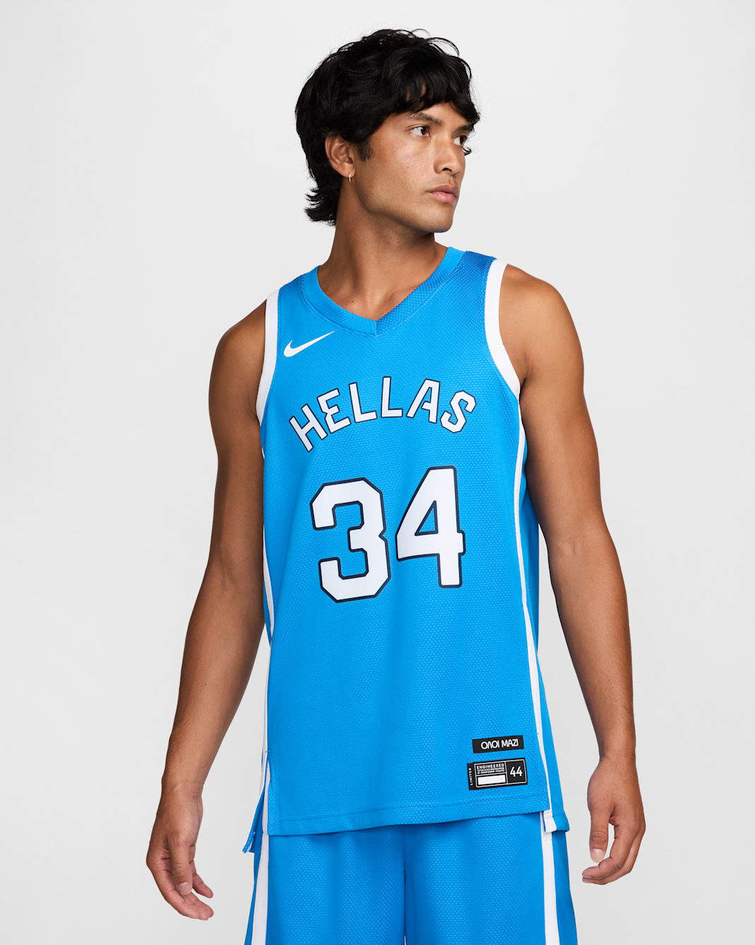 Giannis Antetokounmpo Greece Limited Road Men's Nike Basketball Replica Jersey - Light Photo Blue/White