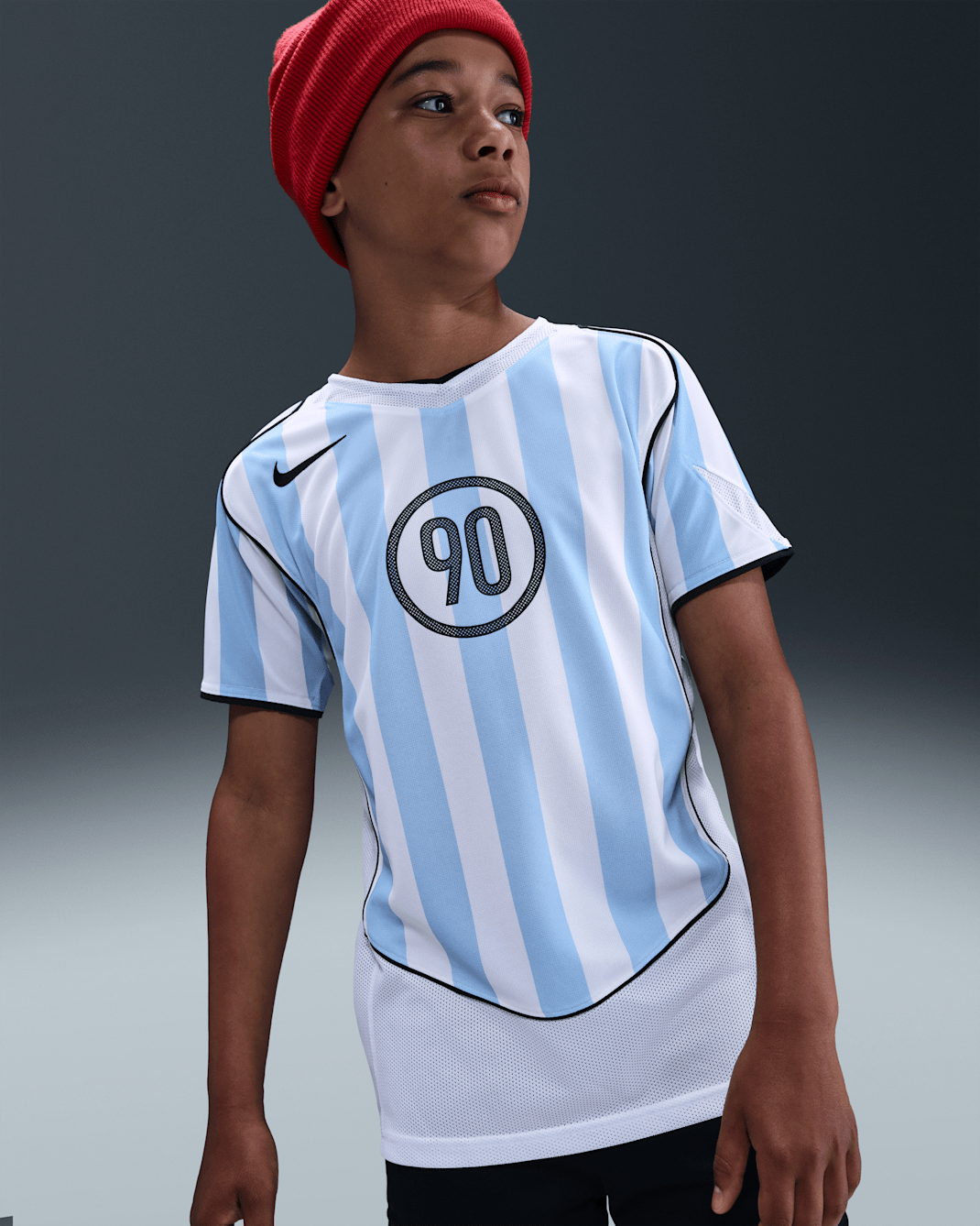 Nike Total 90 Older Kids' Dri-FIT Football Shirt - Psychic Blue/White/Black/Black