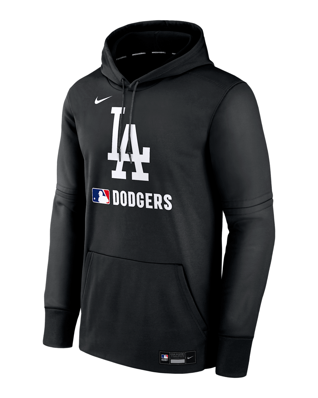 Los Angeles Dodgers Authentic Collection Men's Nike Therma MLB Pullover Hoodie - Black