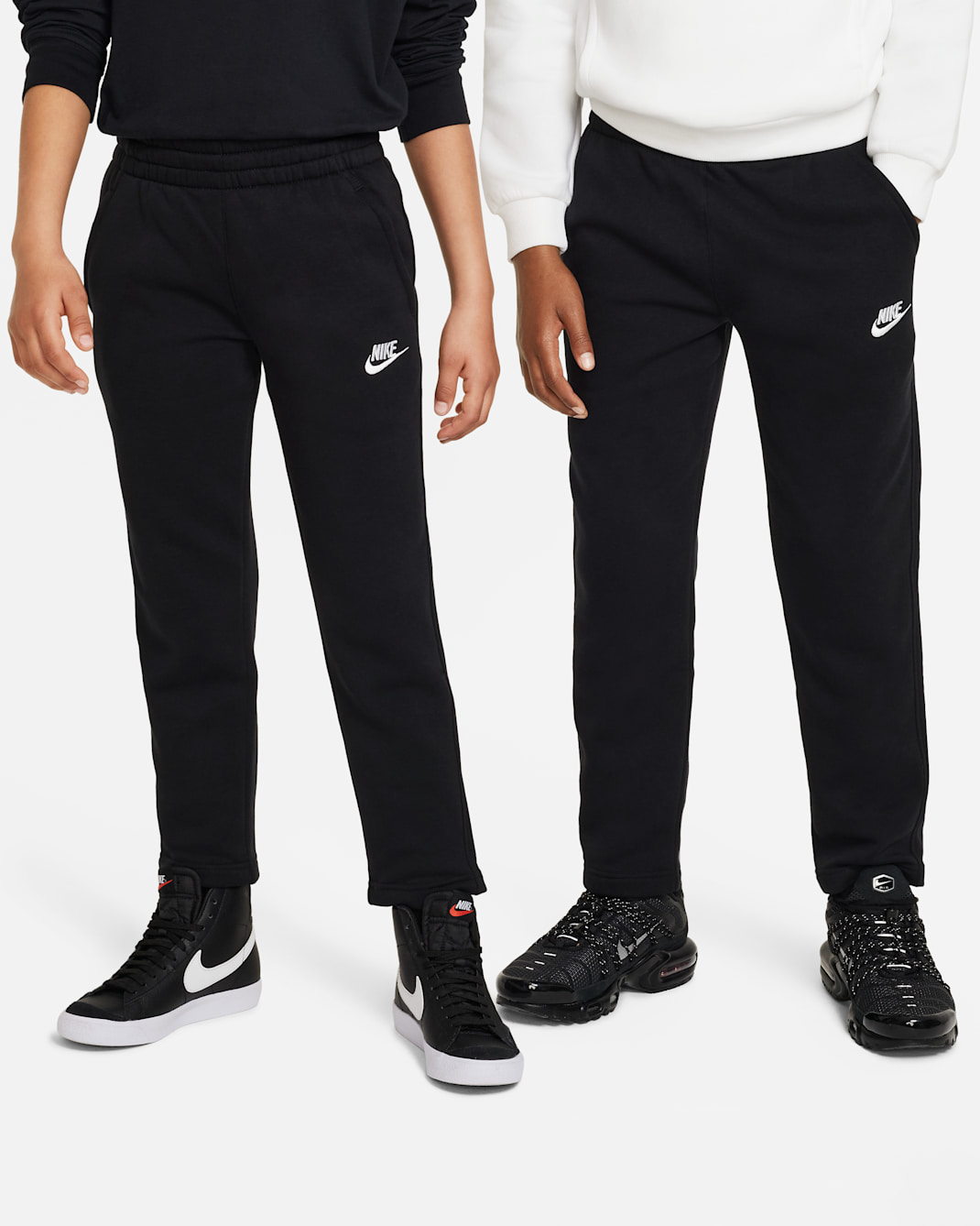 Pantalones con dobladillo abierto para niño talla grande Nike Sportswear Club Fleece - Negro/Blanco