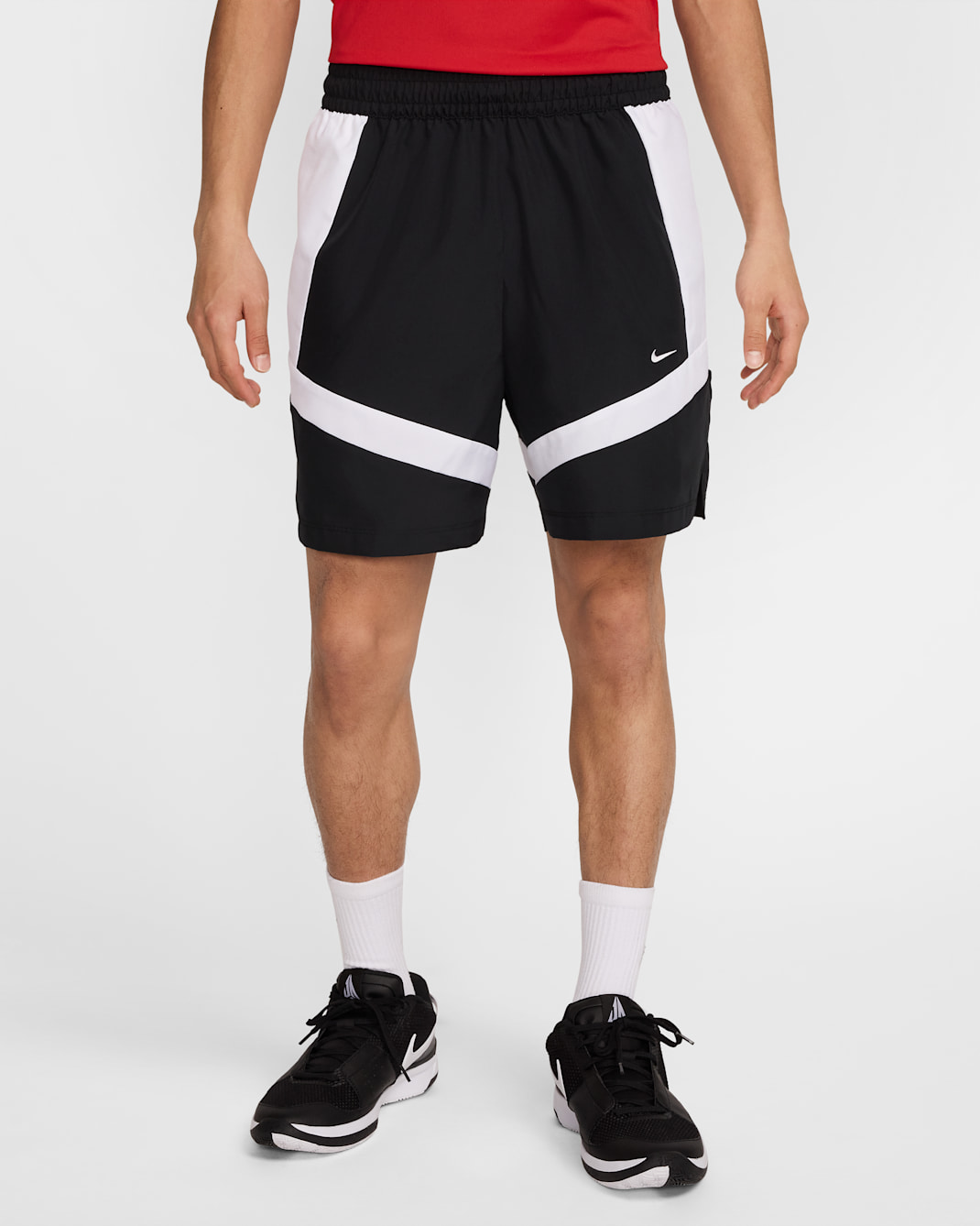 กางเกงบาสเก็ตบอลขาสั้นแบบทอ 6 นิ้วผู้ชาย Nike Icon - ดำ/ขาว/ดำ/ขาว