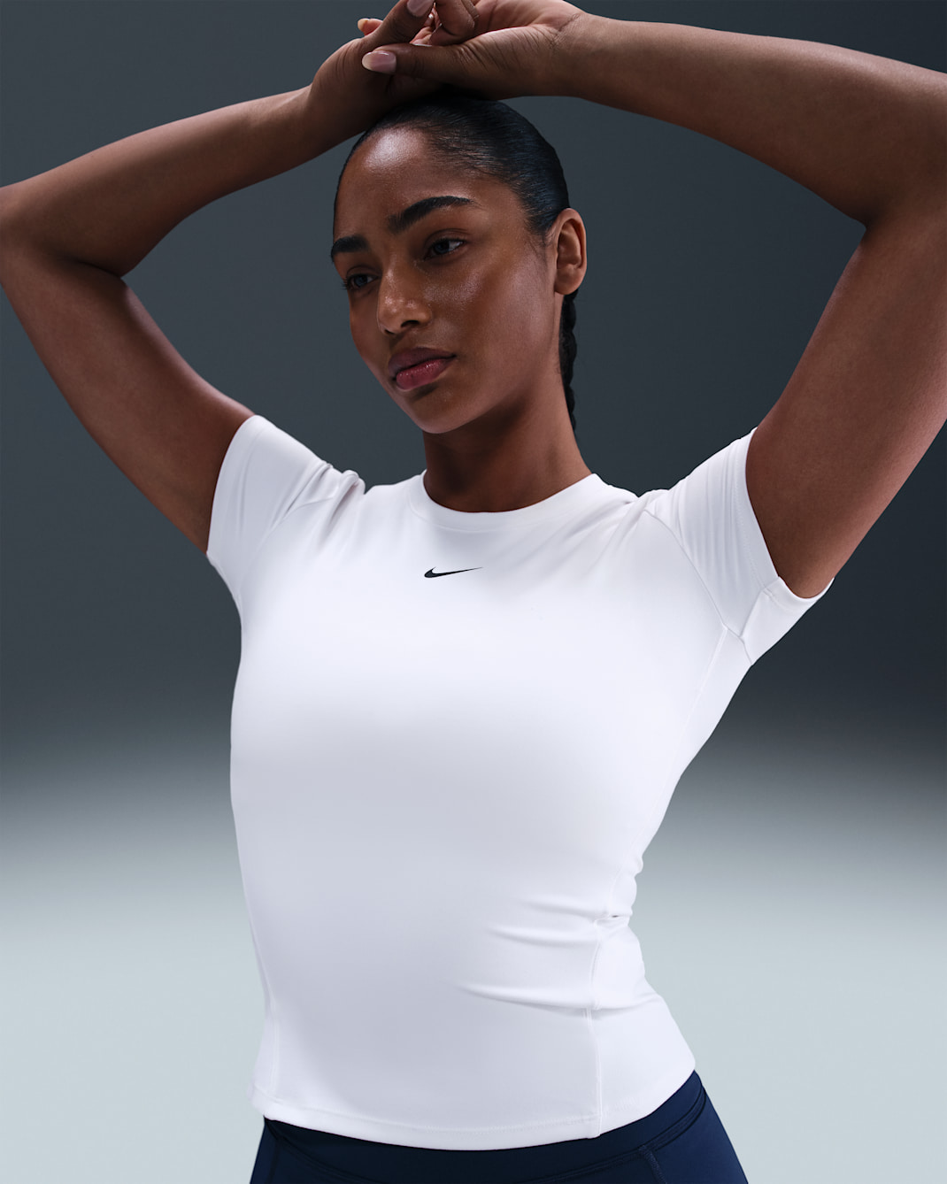 Nike One Women's Short-Sleeve Top - White/Black
